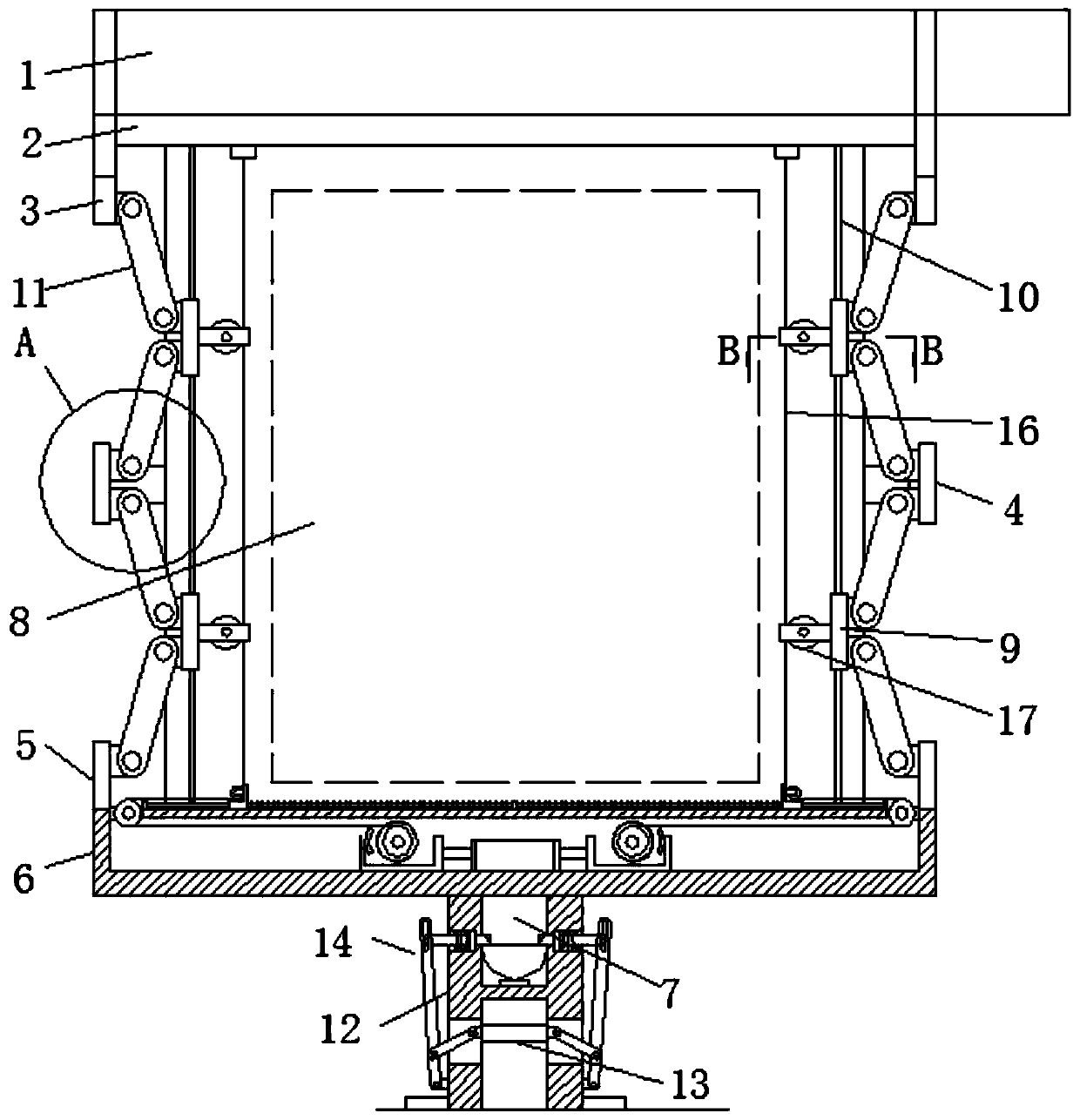 Winding-type projection curtain with high stability and application method thereof