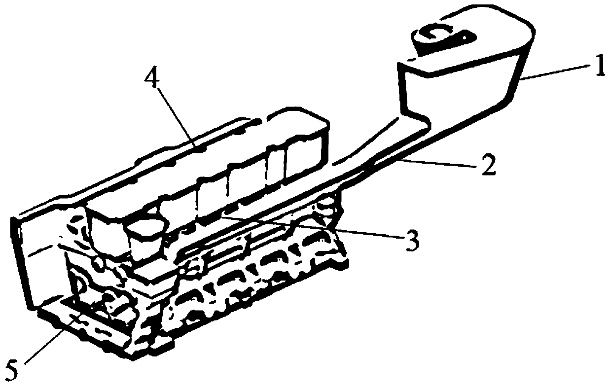 Method for preparing aluminum alloy engine cylinder cover by using tilted pouring process