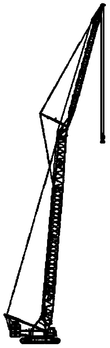 Crawler crane capable of performing double-hook lifting and structure design method thereof