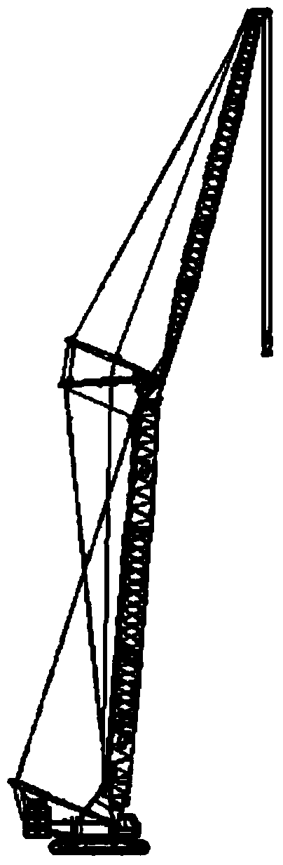 Crawler crane capable of performing double-hook lifting and structure design method thereof