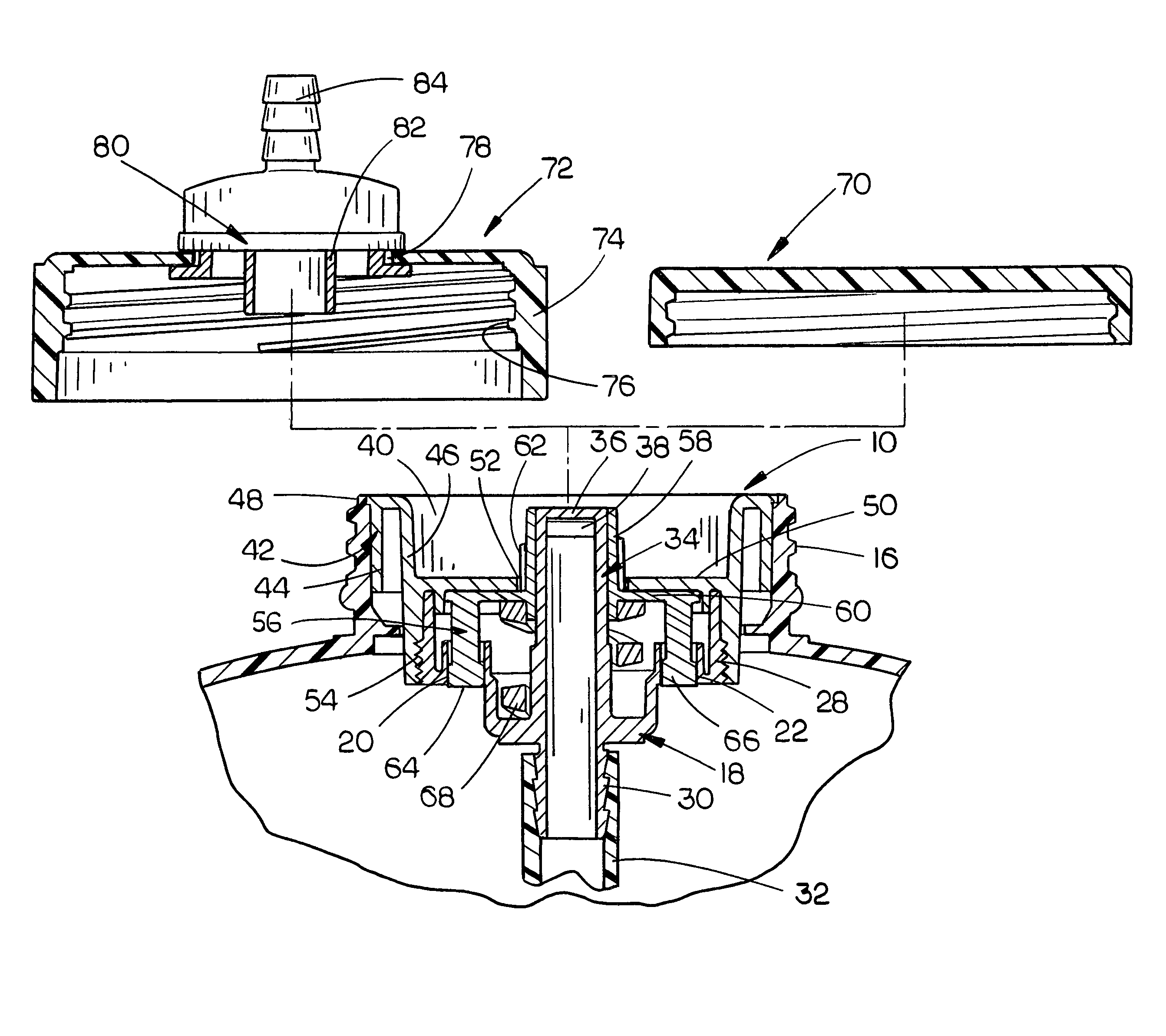 Closed loop dispensing system with mechanical venting means