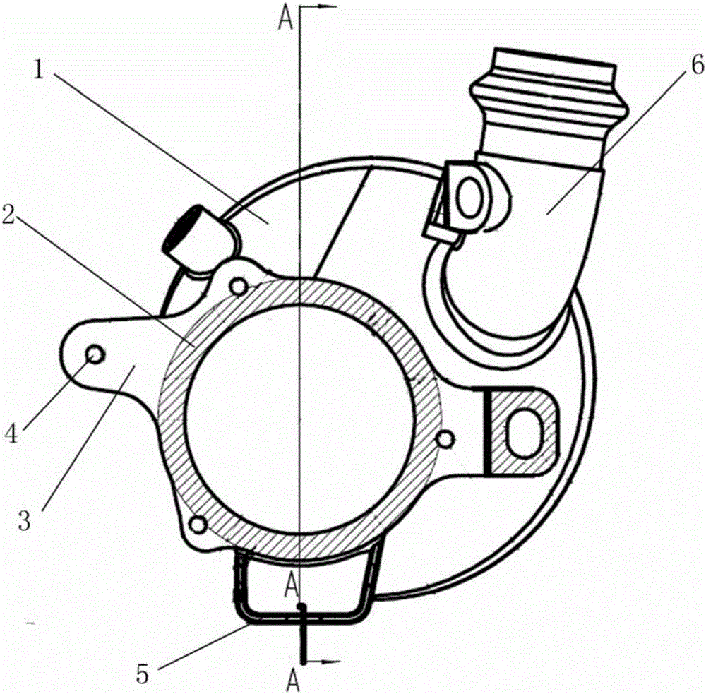 Gas outlet end assembly of exhaust system of automobile engine and production technology thereof