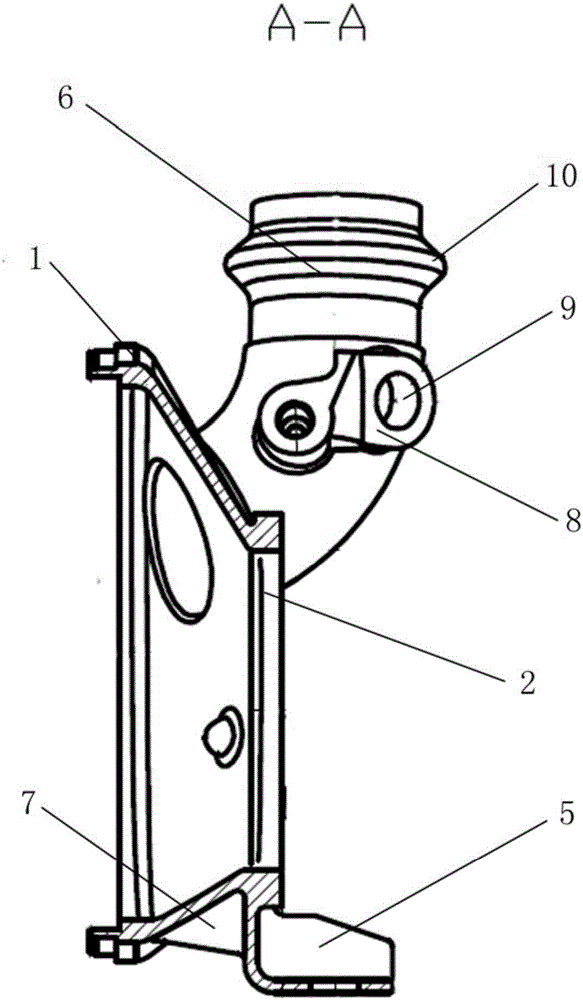 Gas outlet end assembly of exhaust system of automobile engine and production technology thereof