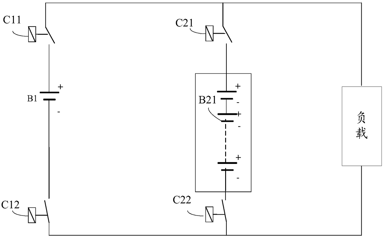 Double-battery pow supply device and control method for electric vehicle