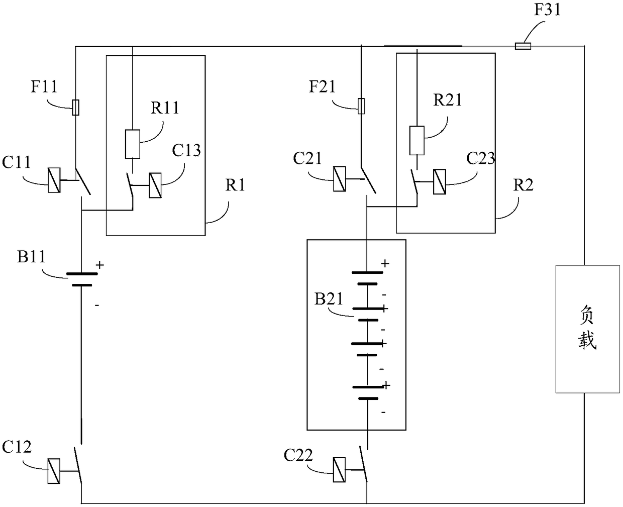 Double-battery pow supply device and control method for electric vehicle