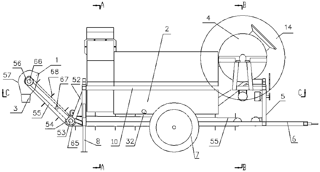 Movable waste fungus bag crushing separator and working method