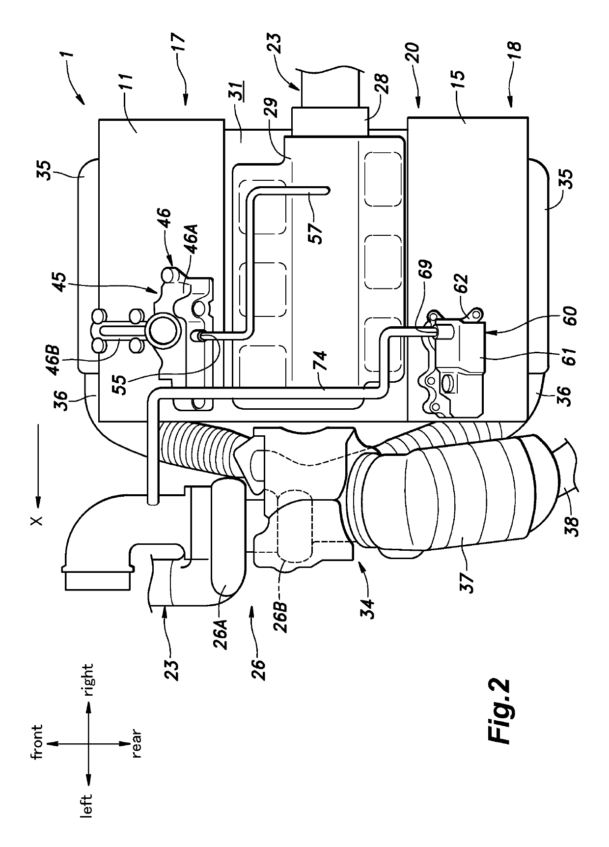 Internal combustion engine with gas-liquid separator for blowby gas