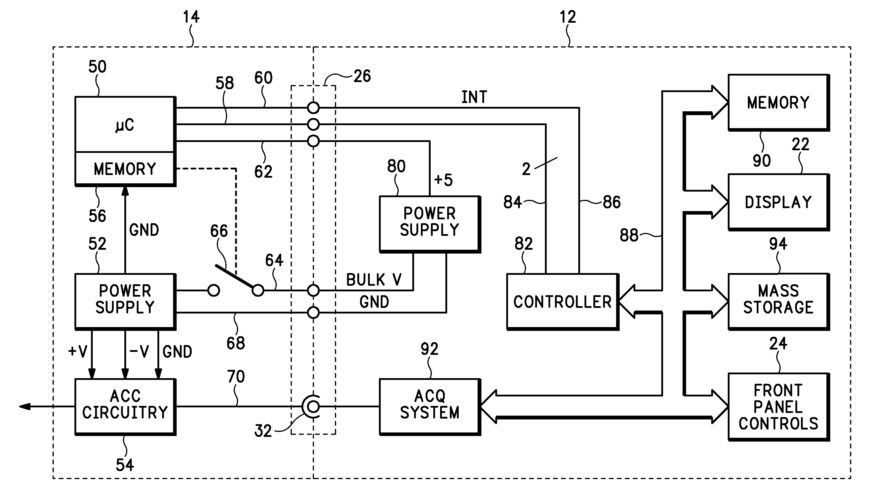 Host controlled voltage input system for an accessory device