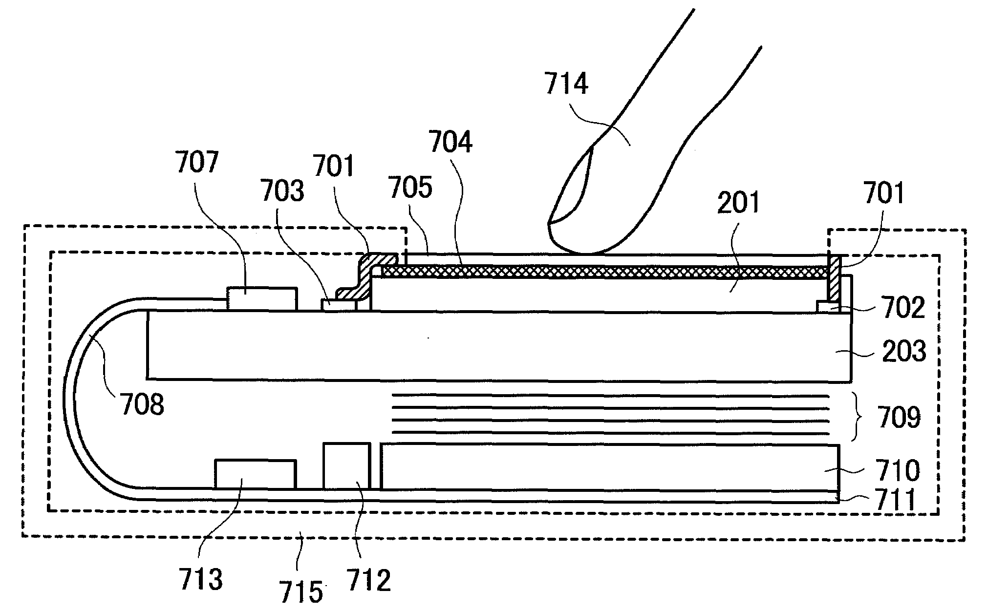 Liquid crystal dispaly device with touch screen