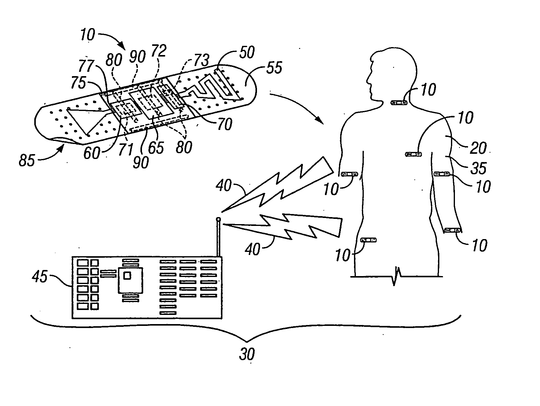 Wearable biomonitor with flexible thinned integrated circuit