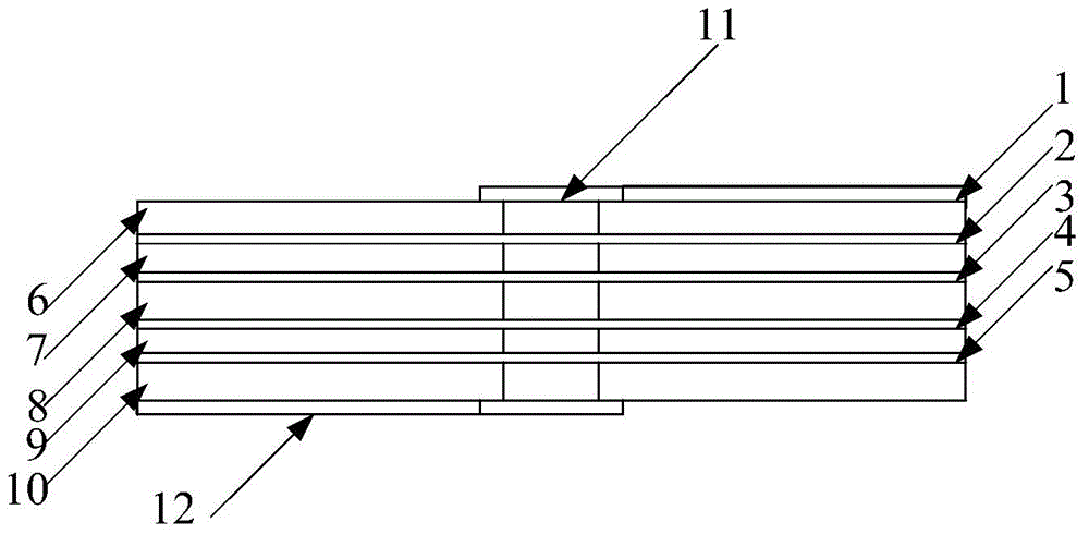 Interlayer signal transmission structure of microwave mixed printed circuit board
