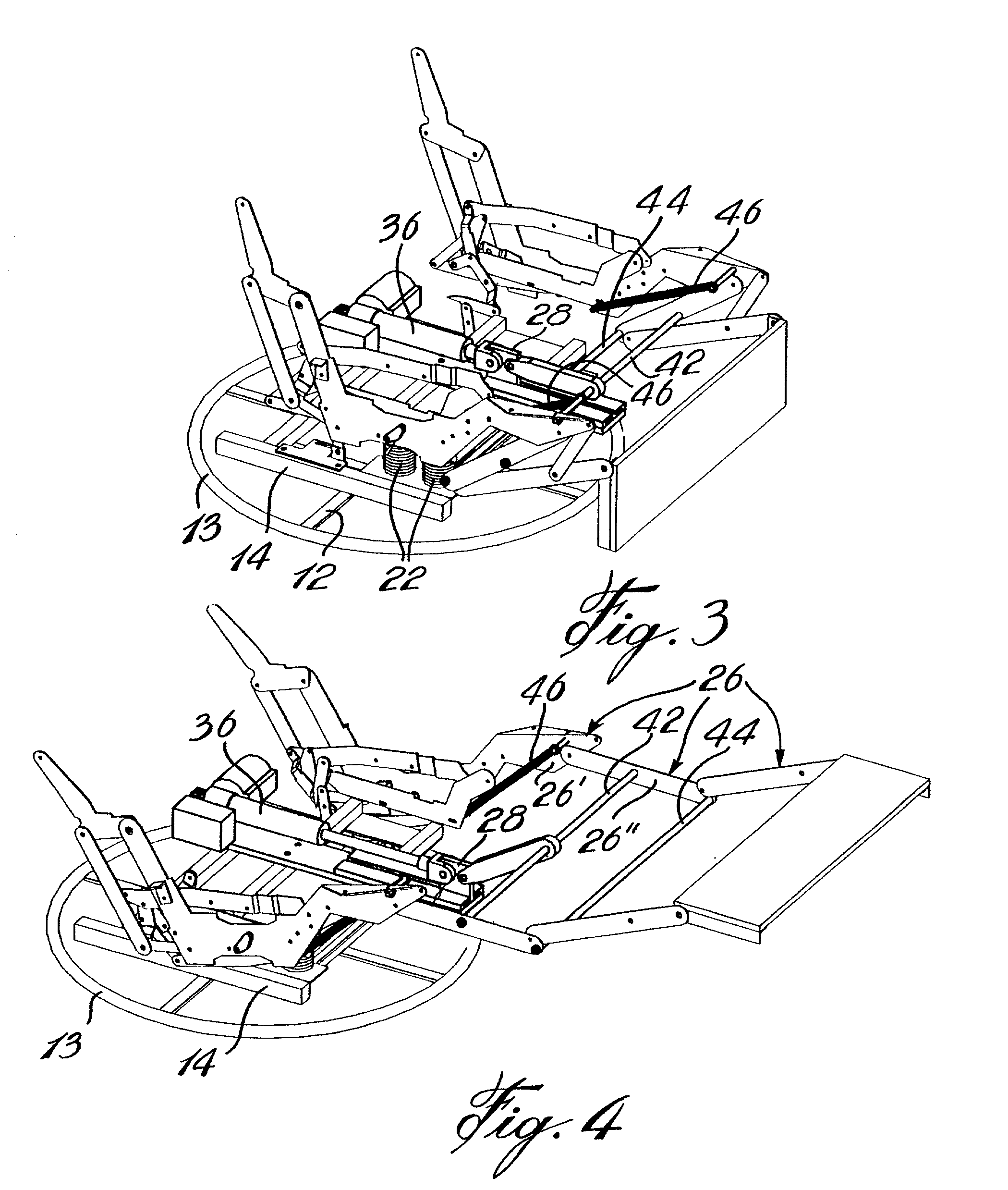 Reclining motorized multi-position chair with rocking and pivoting action