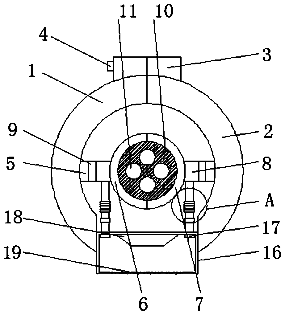 A cable protection device for electrical machinery equipment