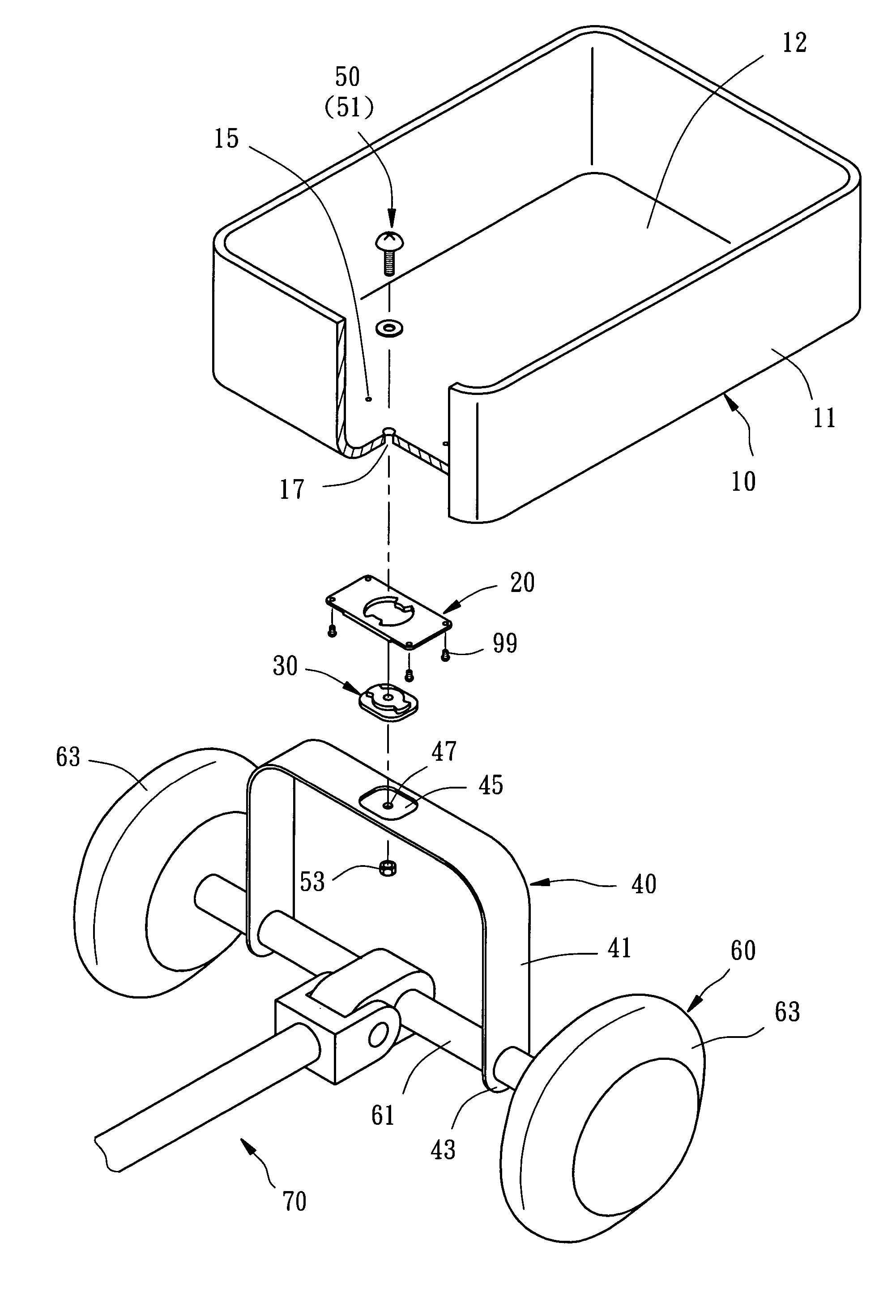 Steering control coupling structure for children's wagon