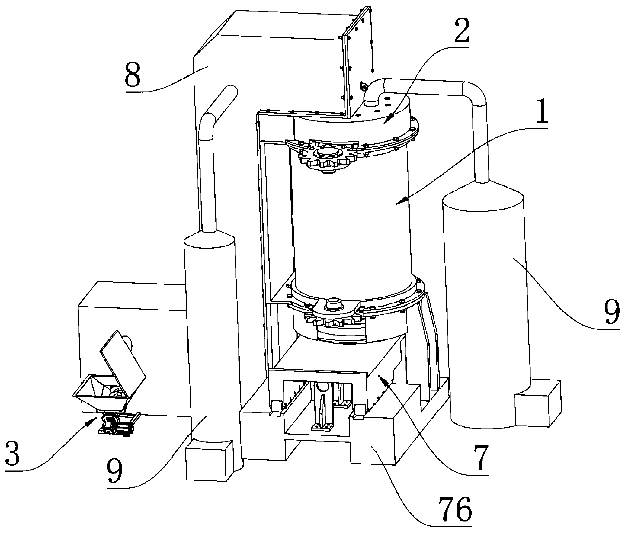 Vertical aerobic composting reactor and using method thereof