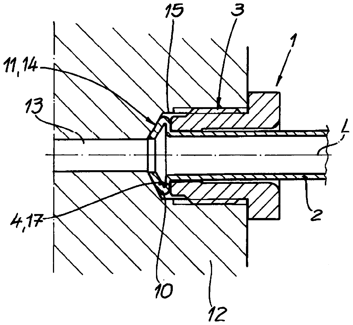 Screw element for connecting pipes and a pipe connecting device