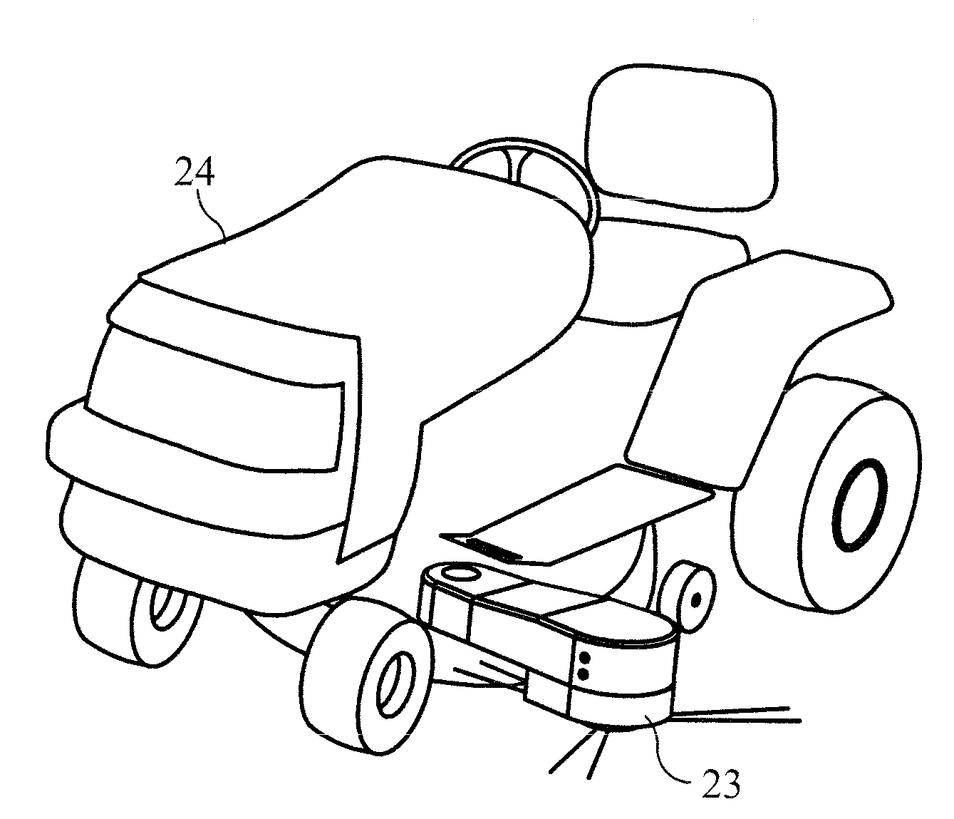 Adjustable sidekick trimmer device mounted on a tractor or a like vehicle for trimming the edges of a lawn
