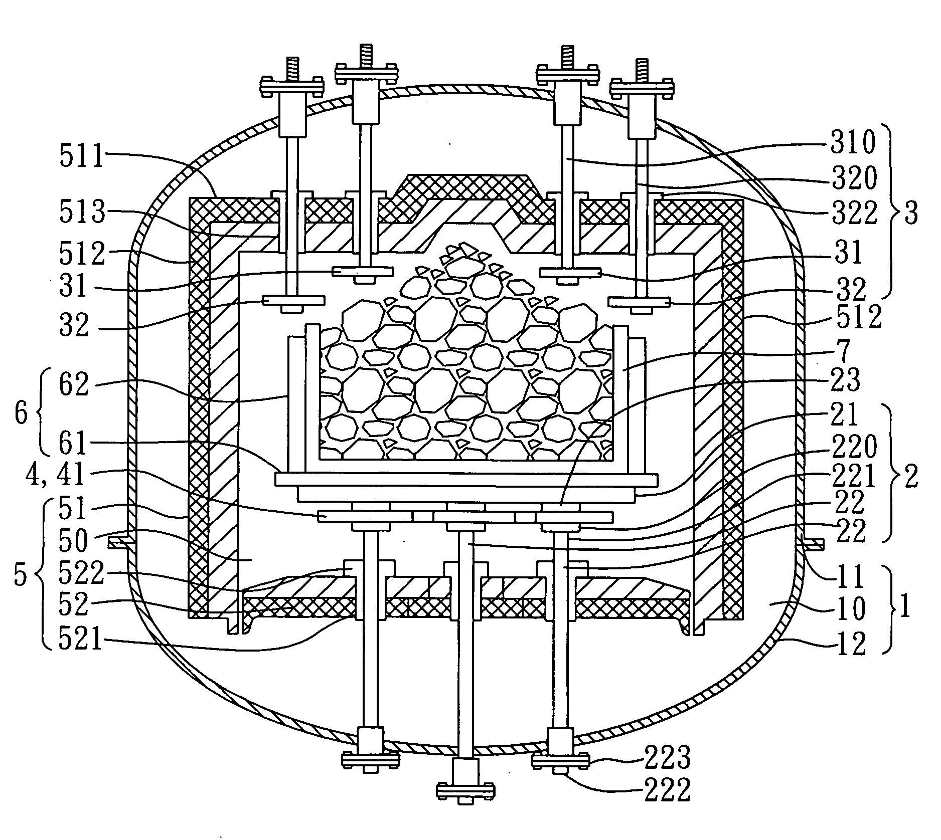 Crystal-growing furnace with heating improvement structure