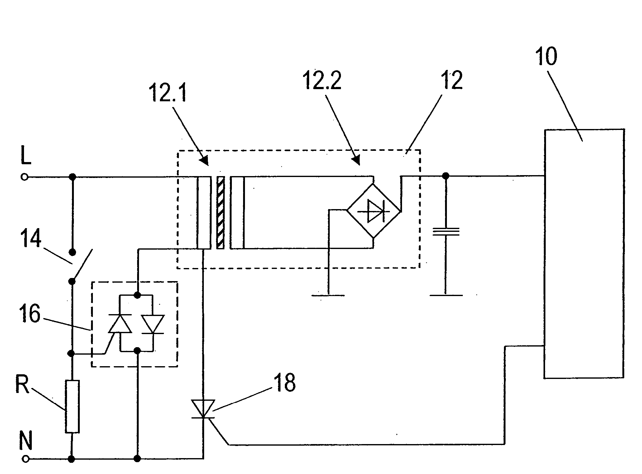 Circuit arrangement for an electric appliance