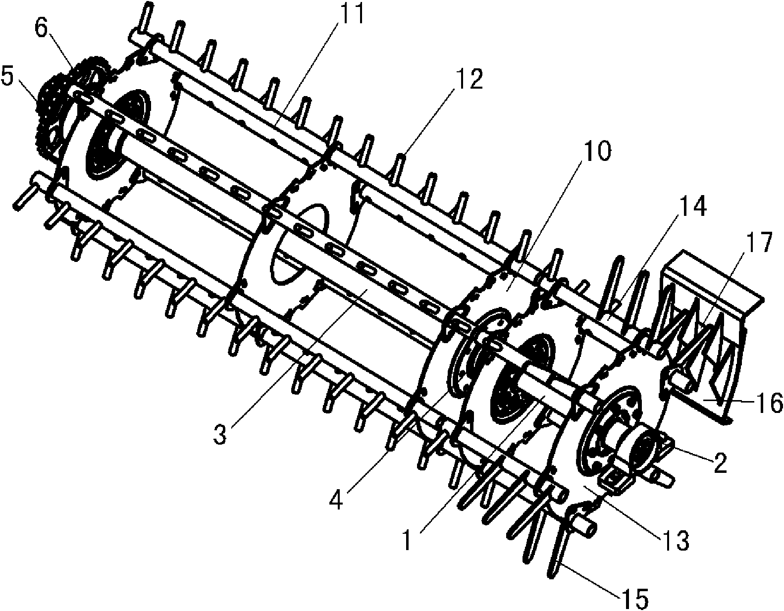 Straw crushing and throwing method and device of full-feeding combine harvester