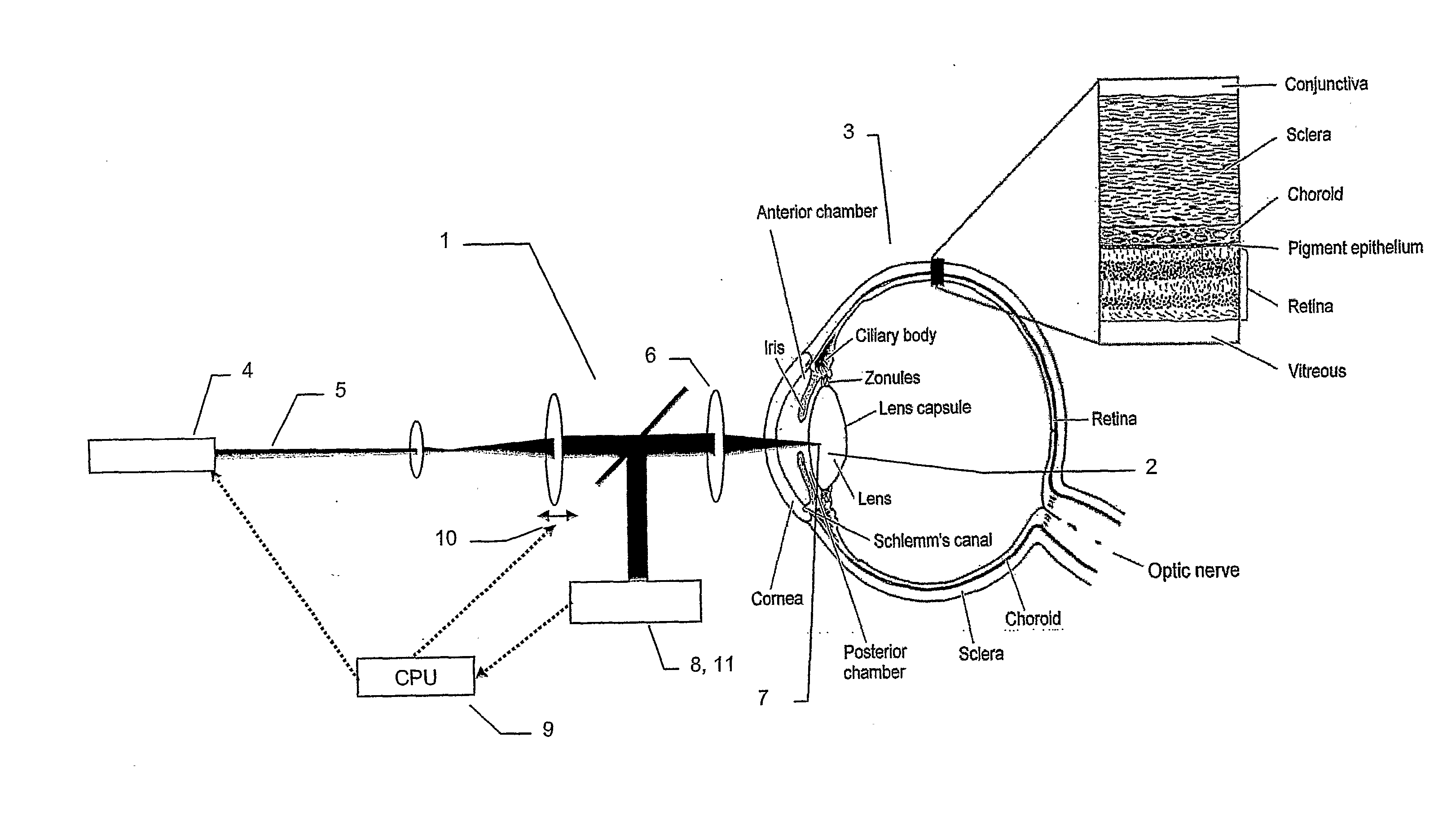 Method and apparatus for non-or minimally disruptive photomanipulation of an eye
