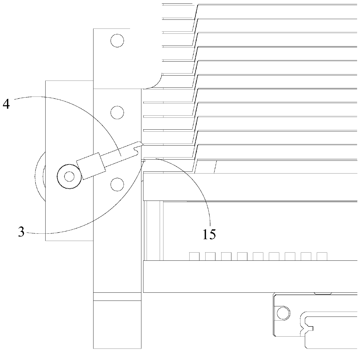 A stacking type distributing mechanism