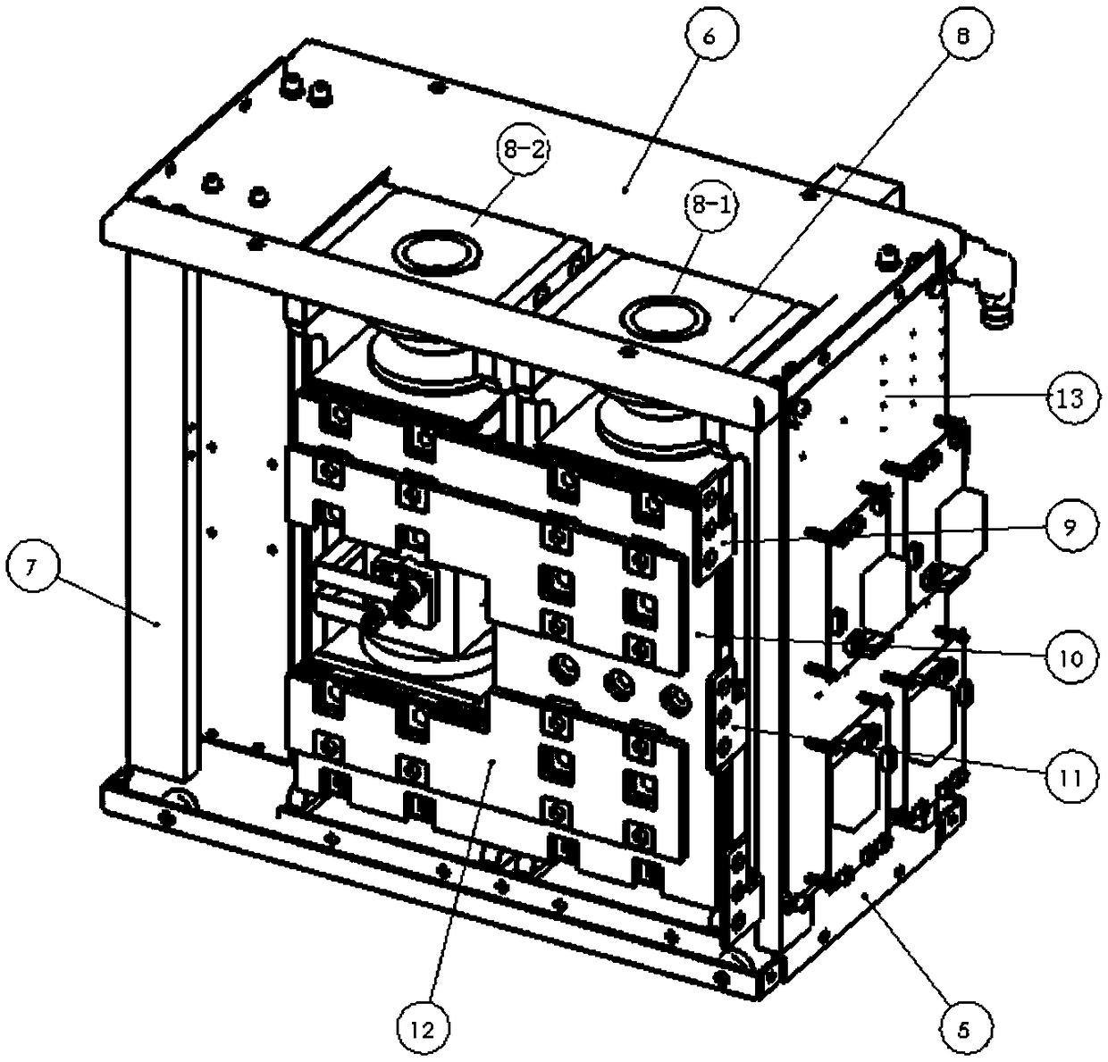 A power unit module of a frequency converter with an open frame structure