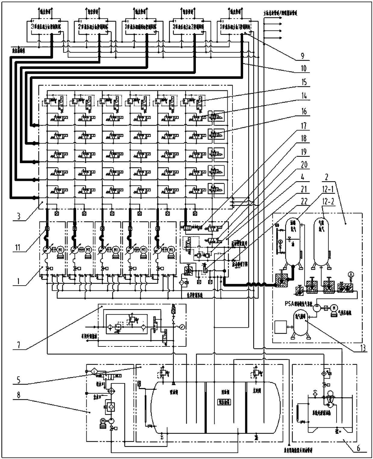 Matrix type multi-channel input/output integrated control valve block
