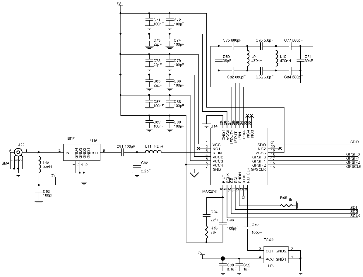 Real-time signal receiving and processing system of public frequency points of Beidou navigation satellite system and GPS