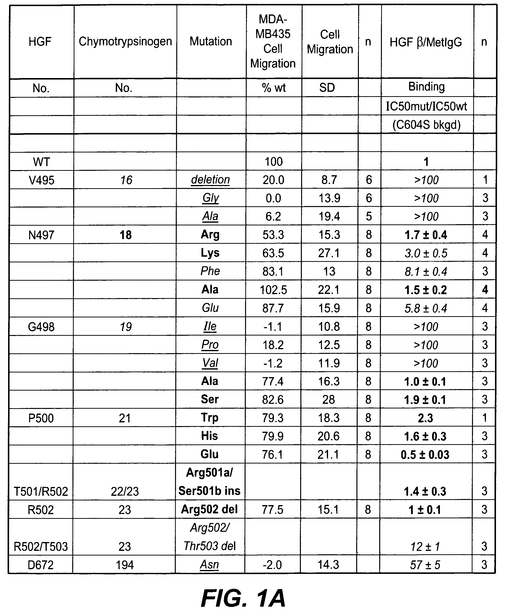 HGF beta chain variants