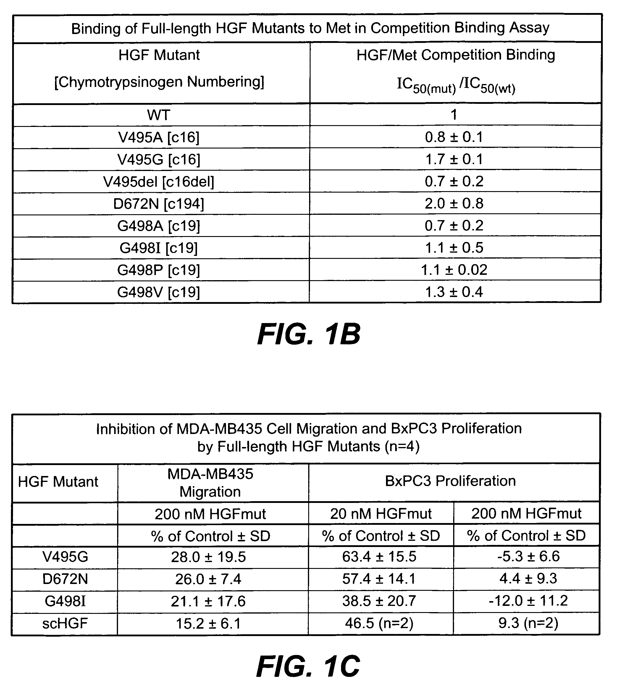 HGF beta chain variants