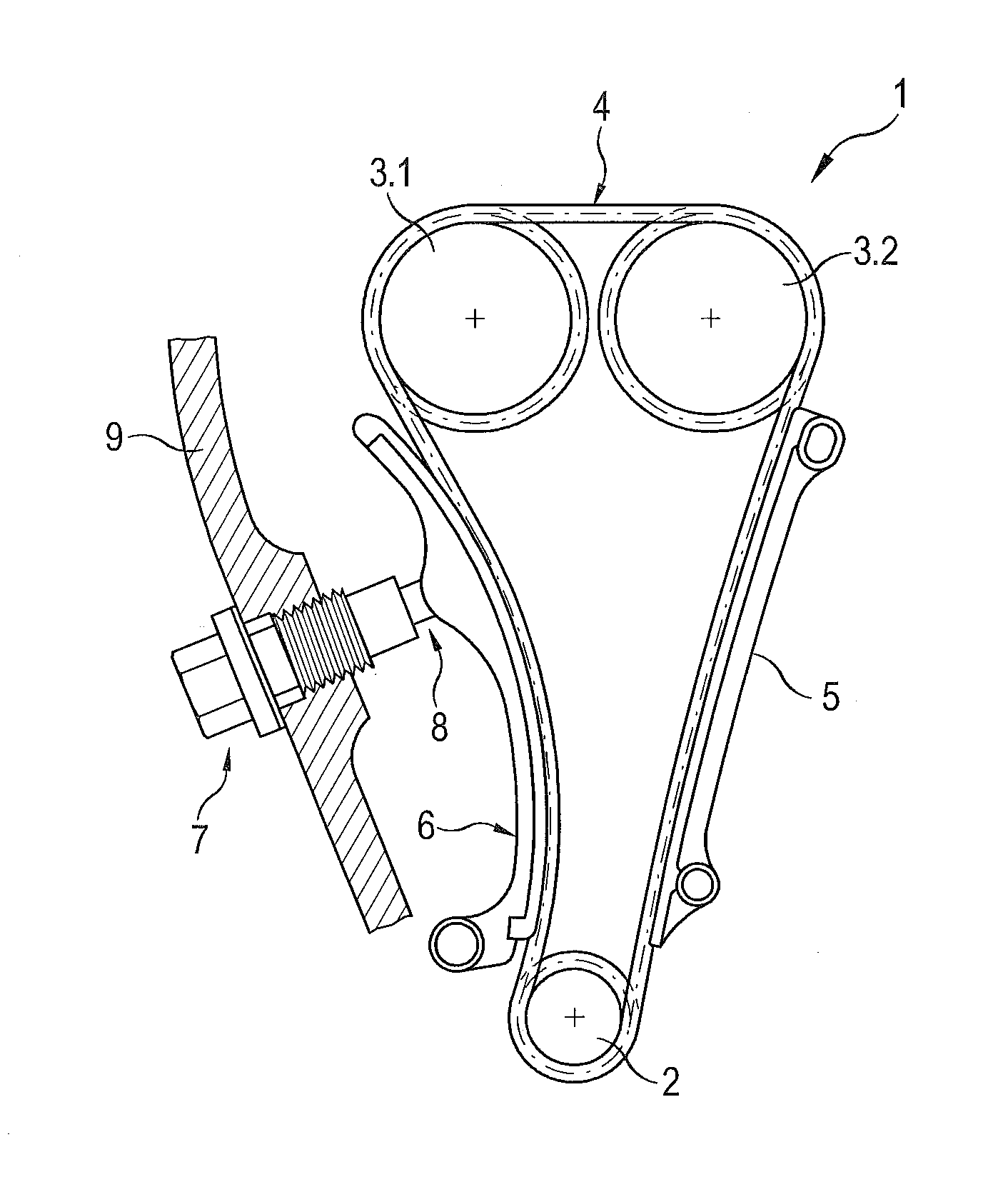Tensioning device with spring diaphragm