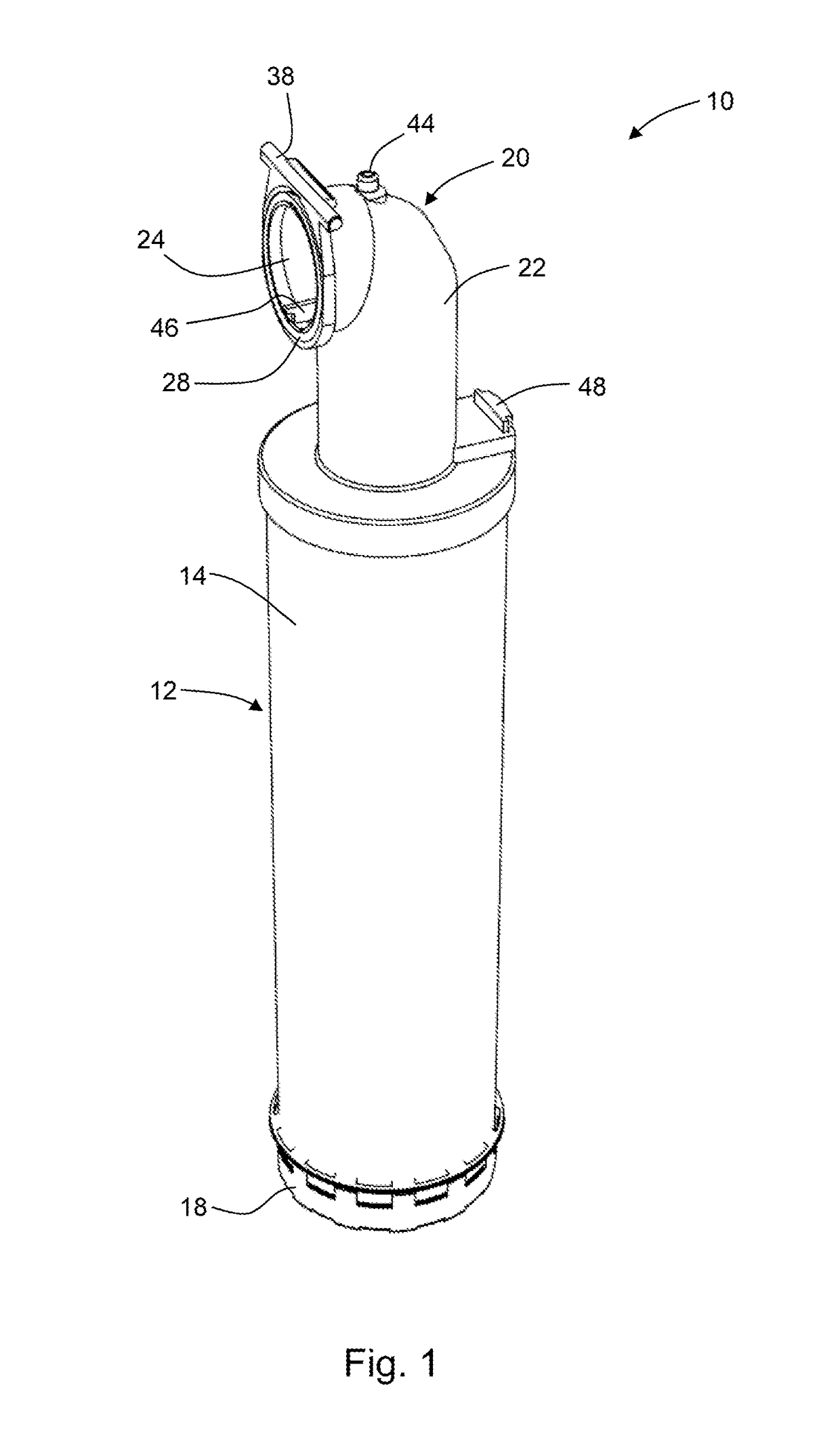 Filter assembly and filter element for use in the assembly