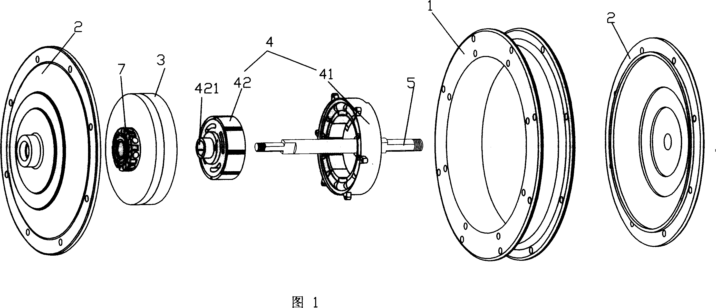 An electromotive wheel hub electromotor
