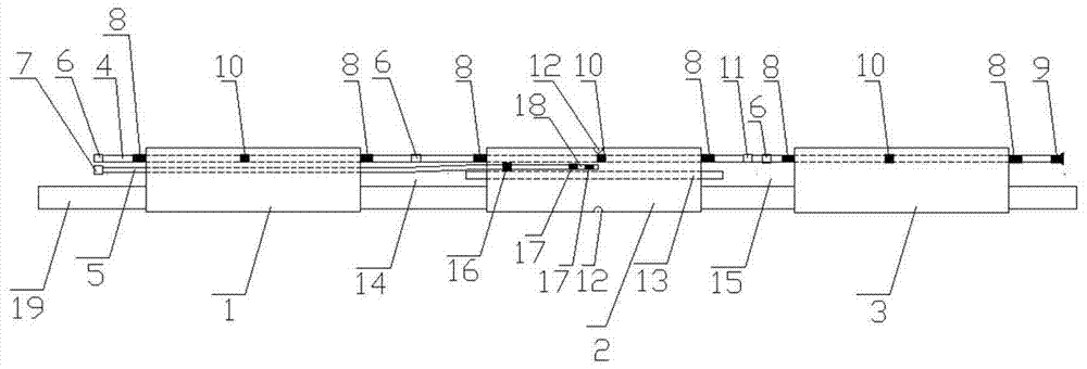 Penetrating-sleeve-type three-airbag plugging device and using method thereof