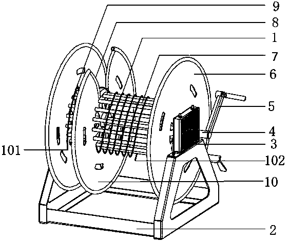 Double-groove parent-and-subsidiary type steel cable winding drum and steel cable winding method