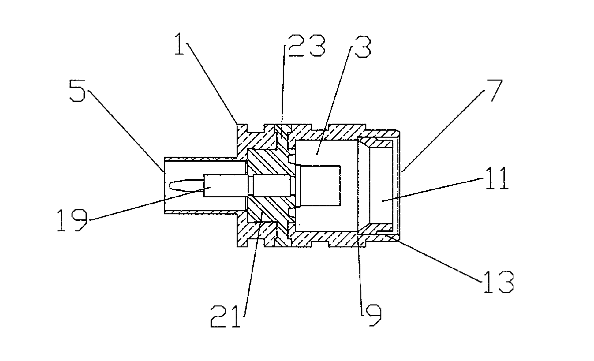 Connector with Outer Conductor Axial Compression Connection and Method of Manufacture