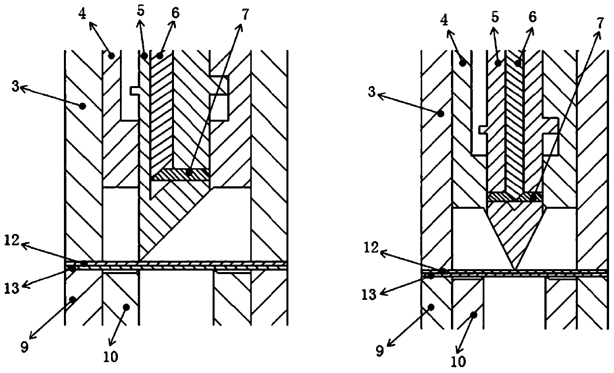 Metal plate local punching and edge wrapping connection mold and working method thereof