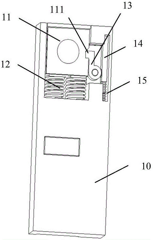 Device and terminal for automatically popping up camera