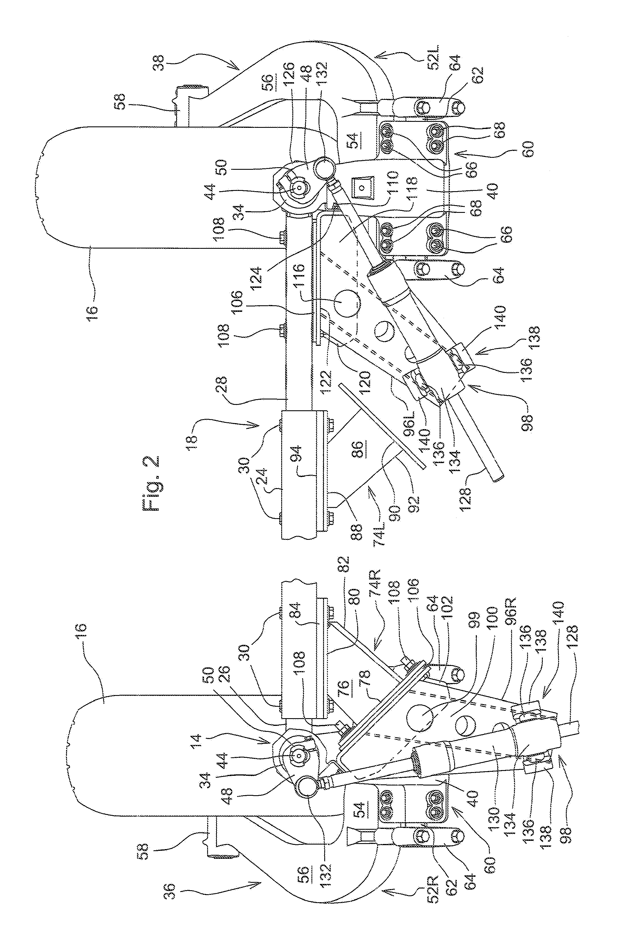 Steering Cylinder Mounting Arrangement Used With A Length-Adjustable Axle