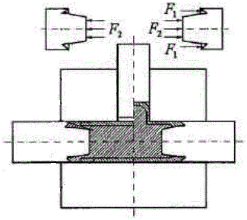 Large-diameter hydraulic control type T-branch pipe rigid-plasticity combined bulging forming die