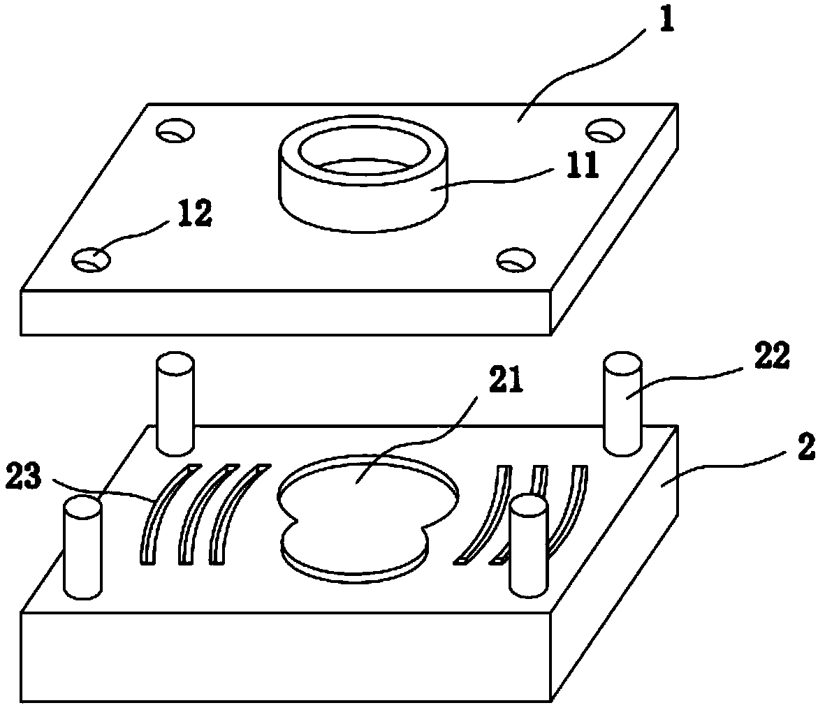 One-time mold for injection molding intraocular implants prepared from different materials