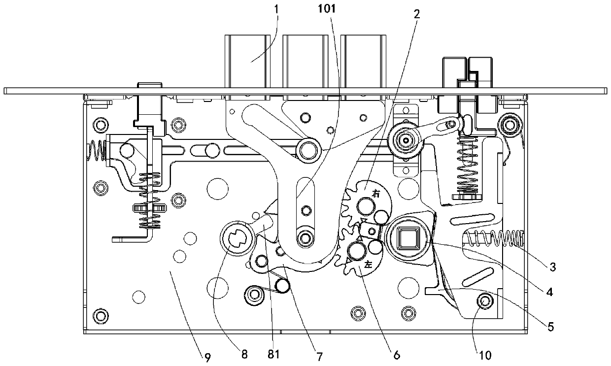 Silent full-automatic lock body push-and-pull common handle mechanism