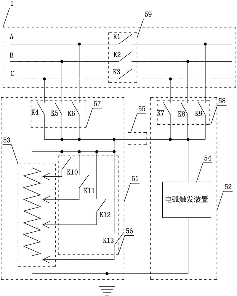 Power distribution network fault simulating device and method