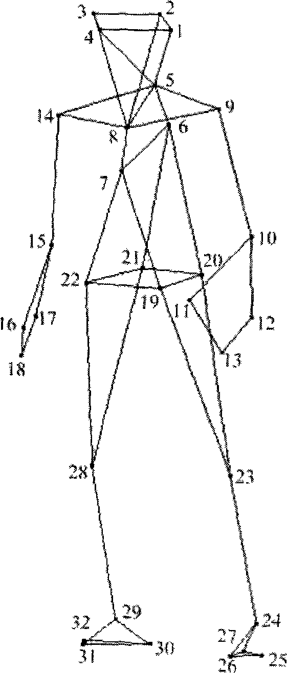 Optical motion capture data processing method based on module piecewise linear model