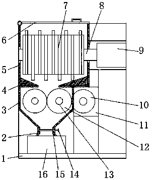 Industrial membrane crushing device with packing function