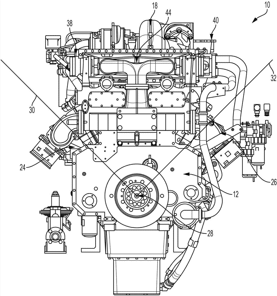 Exhaust manifold for a two-stage engine charge air system