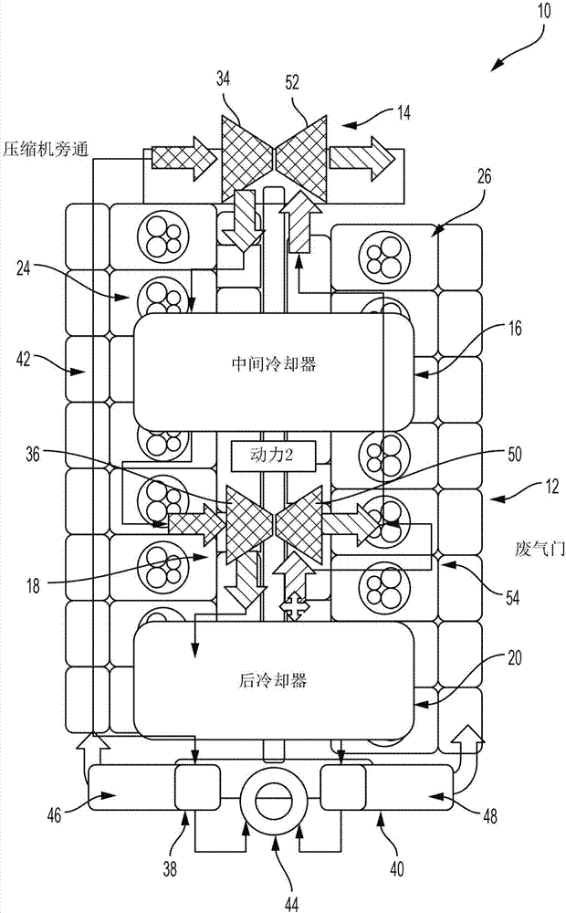 Exhaust manifold for a two-stage engine charge air system