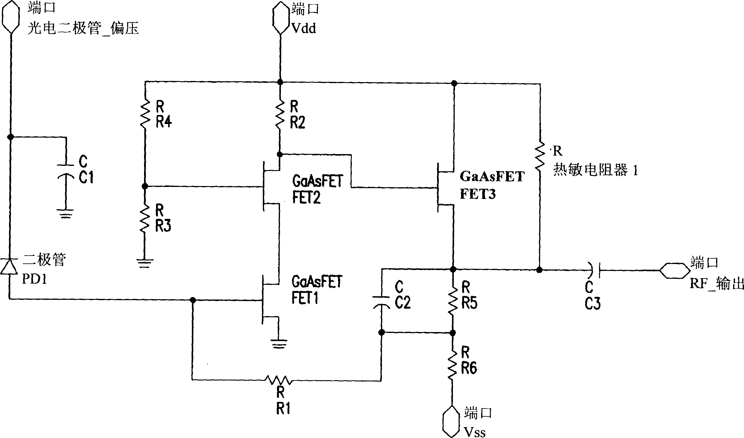 Distortion cancellation in a transimpedance amplifier circuit