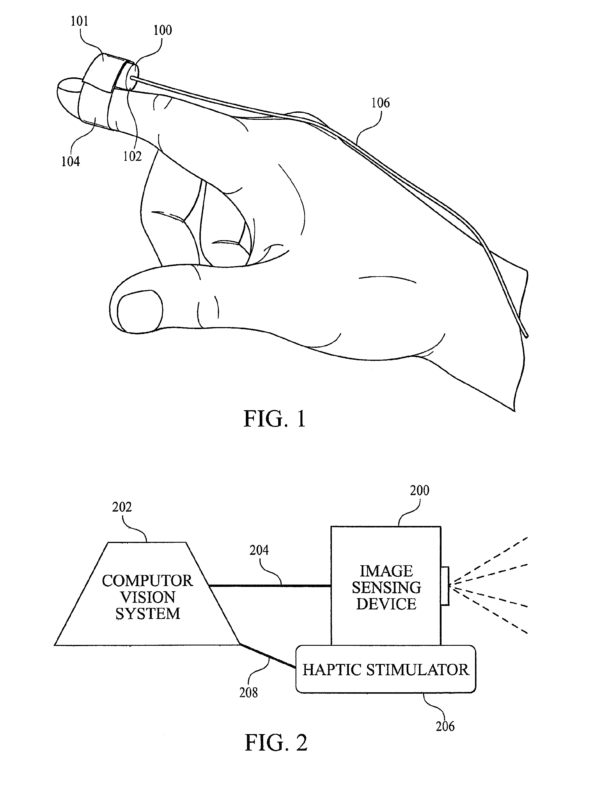 Fingertip visual haptic sensor controller